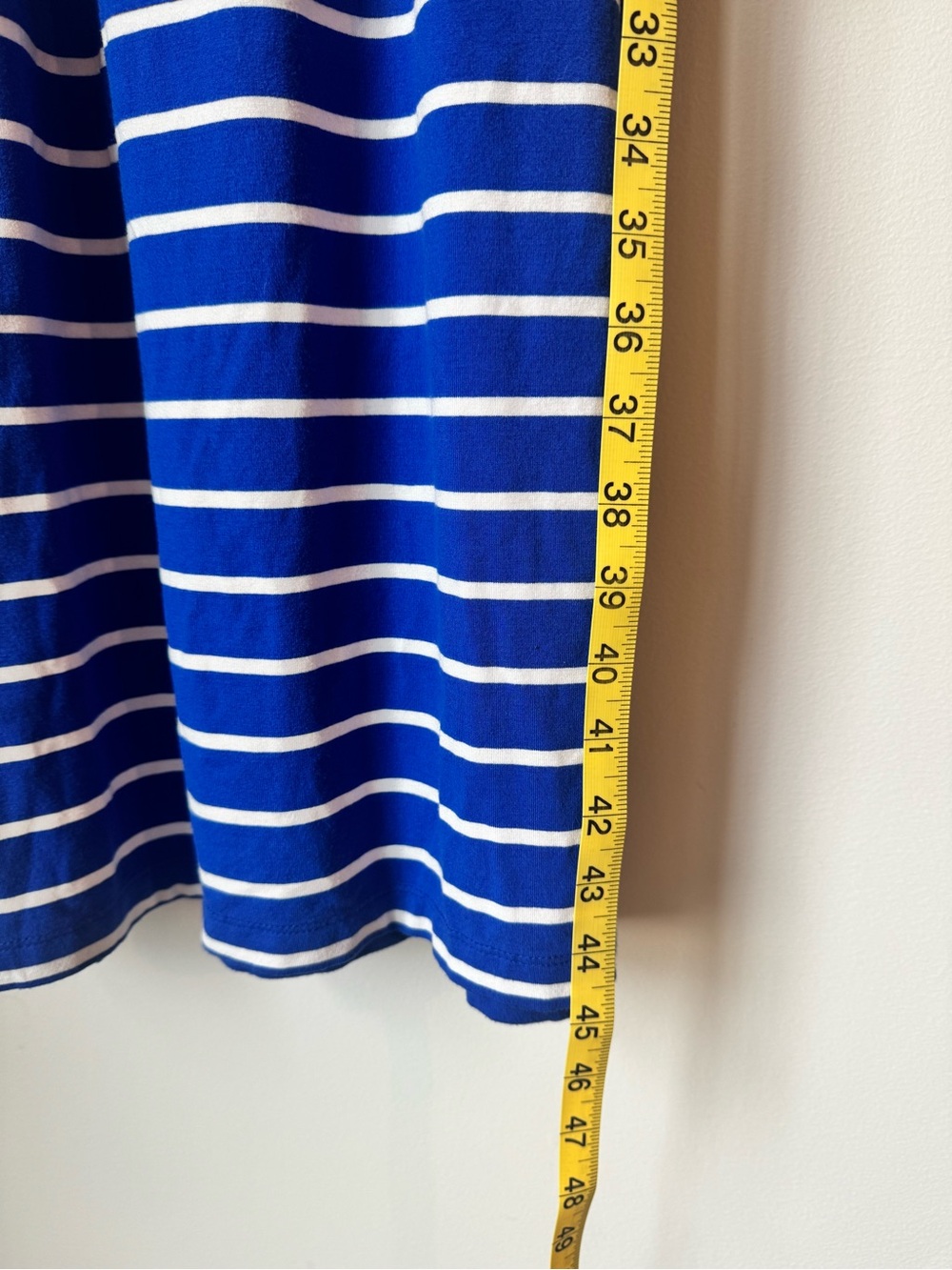 Appleseed's Blue and White Striped Tie-Waist Midi embroidered Dress - Picture 8 of 10